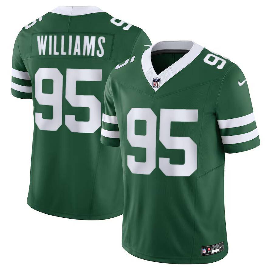 Men's New York Jets #95 Quinnen Williams Green 2024 F.U.S.E. Vapor Limited Football Stitched Jersey